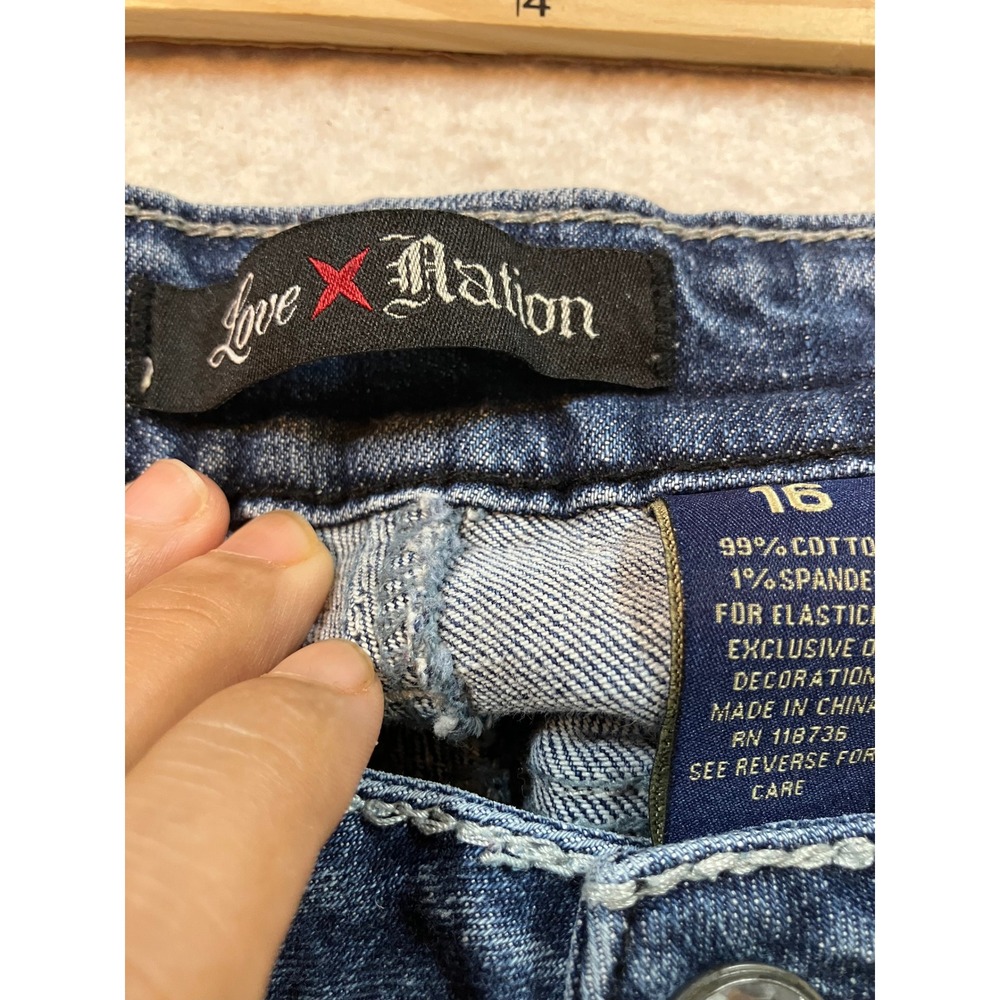 Love Nation Womens Size 16 Medium Wash Bootcut Denim Jeans Contrast Stitching - Picture 6 of 8